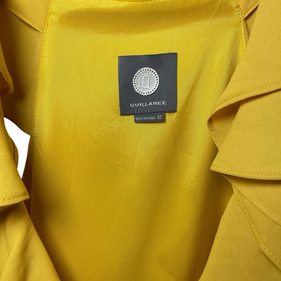 Quillaree Bhldn Yellow ruffle wrap “Macaron shoppe”dress sz 12 - Picture 9 of 12